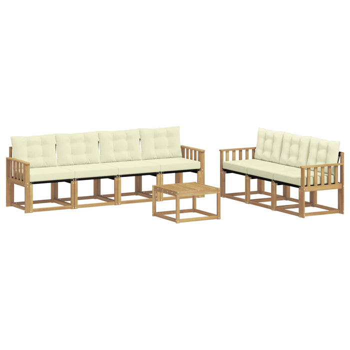 Set de canapele de exterior cu pernă 8 pcs Alb și crem WALTI