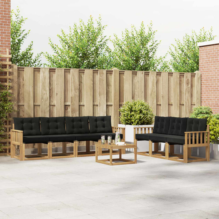 Set de canapele de exterior cu pernă 8 pcs Alb și negru WALTI