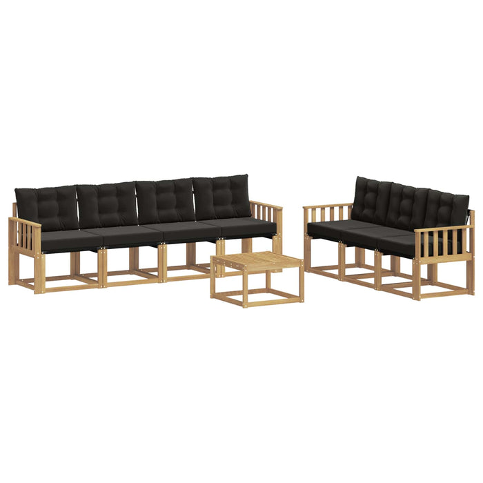 Set de canapele de exterior cu pernă 8 pcs Alb și negru WALTI