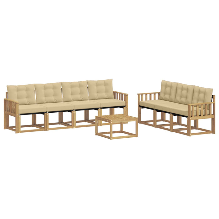 Set de canapele de exterior cu pernă 8 pcs Alb și Bej WALTI