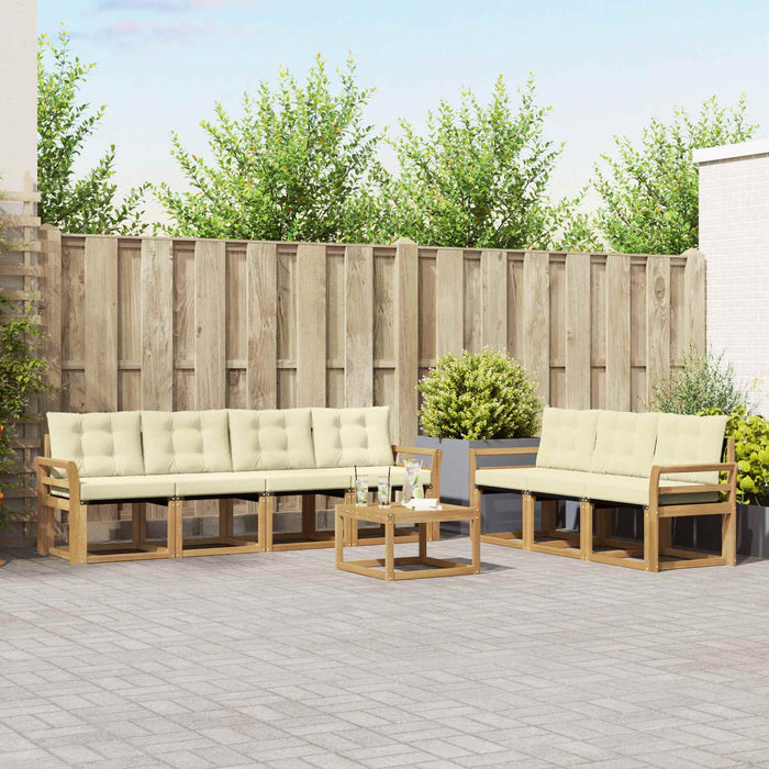Set de canapele de exterior cu pernă 8 pcs Alb și crem WALTI