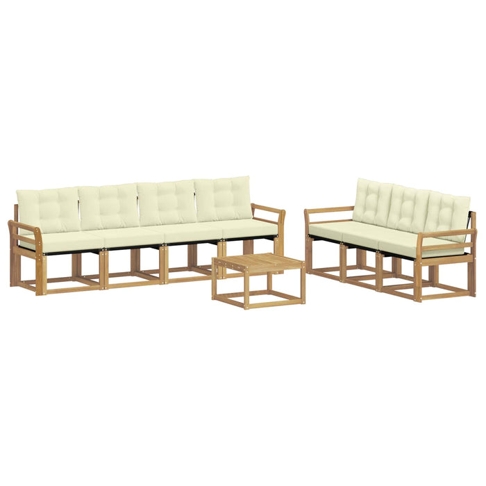 Set de canapele de exterior cu pernă 8 pcs Alb și crem WALTI