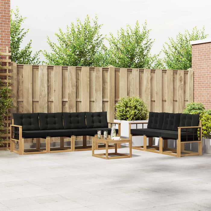Set de canapele de exterior cu pernă 8 pcs Alb și negru WALTI