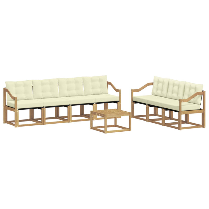 Set de canapele de exterior cu pernă 8 pcs Alb și crem WALTI