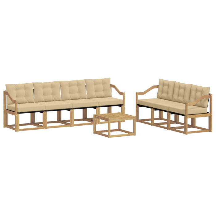 Set de canapele de exterior cu pernă 8 pcs Alb și Bej WALTI