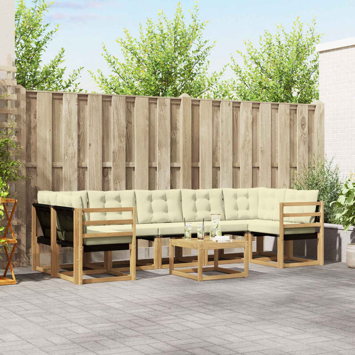 Set de canapele de exterior cu pernă 8 pcs Alb și crem - WALTI WALTI