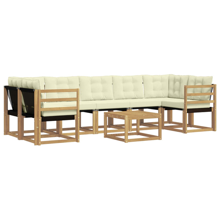 Set de canapele de exterior cu pernă 8 pcs Alb și crem - WALTI WALTI