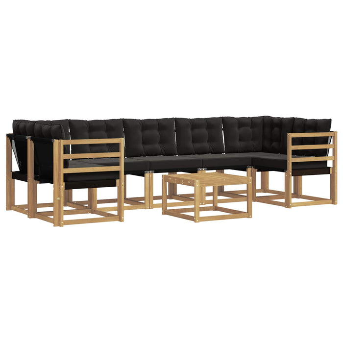 Set de canapele de exterior cu pernă 8 pcs Alb și negru WALTI