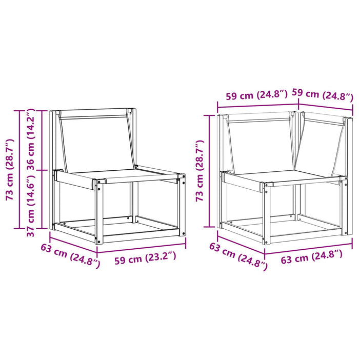 Set de canapele de exterior cu pernă 8 pcs Alb și negru WALTI