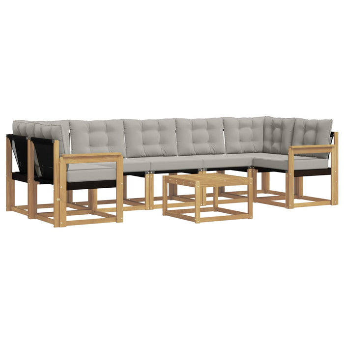 Set de canapele de exterior cu pernă 8 pcs Alb și gri deschis WALTI