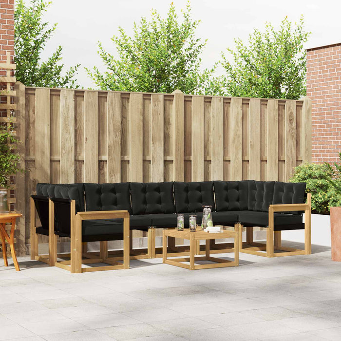 Set de canapele de exterior cu pernă 8 pcs Alb și negru WALTI