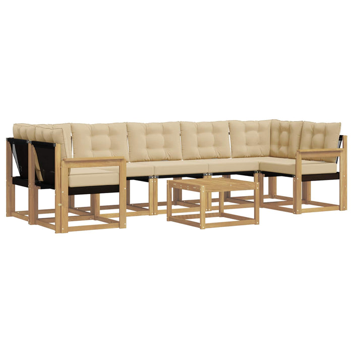 Set de canapele de exterior cu pernă 8 pcs Alb și Bej WALTI