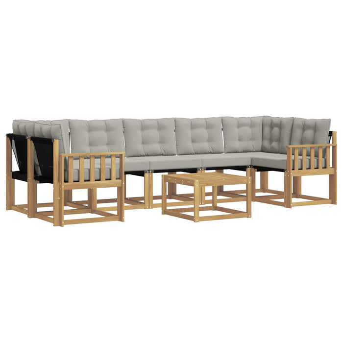 Set de canapele de exterior cu pernă 8 pcs Alb și gri deschis WALTI