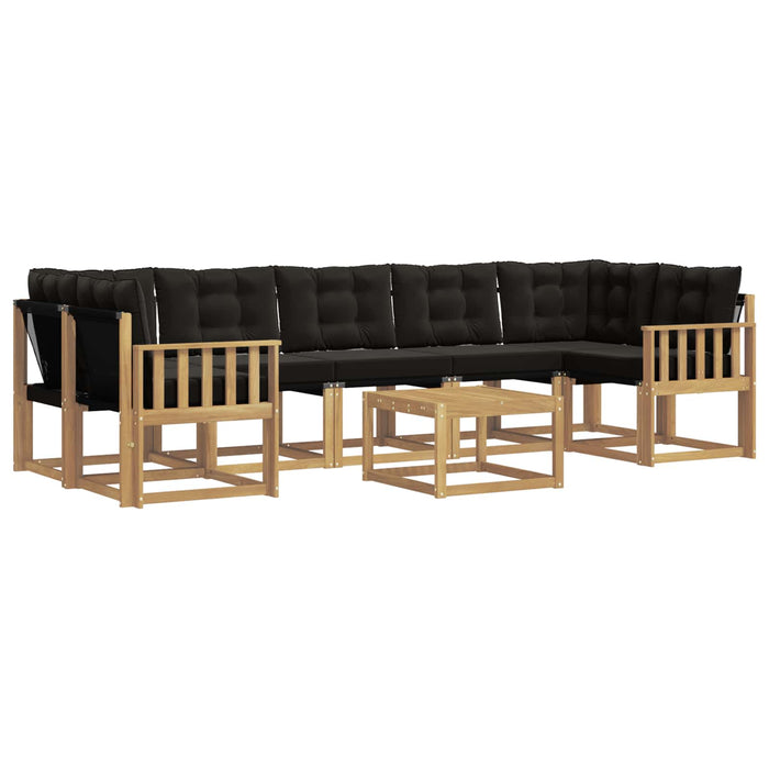 Set de canapele de exterior cu pernă 8 pcs Alb și negru WALTI