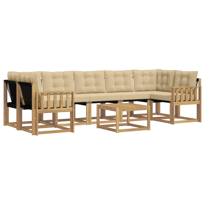 Set de canapele de exterior cu pernă 8 pcs Alb și Bej WALTI