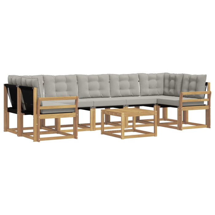 Set de canapele de exterior cu pernă 8 pcs Alb și gri deschis WALTI