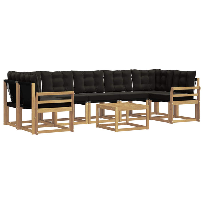 Set de canapele de exterior cu pernă 8 pcs Alb și negru WALTI
