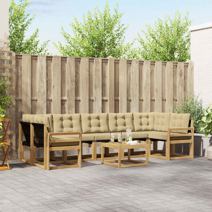 Set de canapele de exterior cu pernă 8 pcs Alb și Bej WALTI