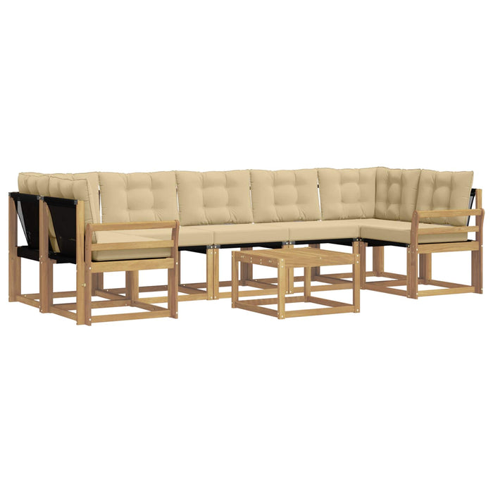 Set de canapele de exterior cu pernă 8 pcs Alb și Bej WALTI