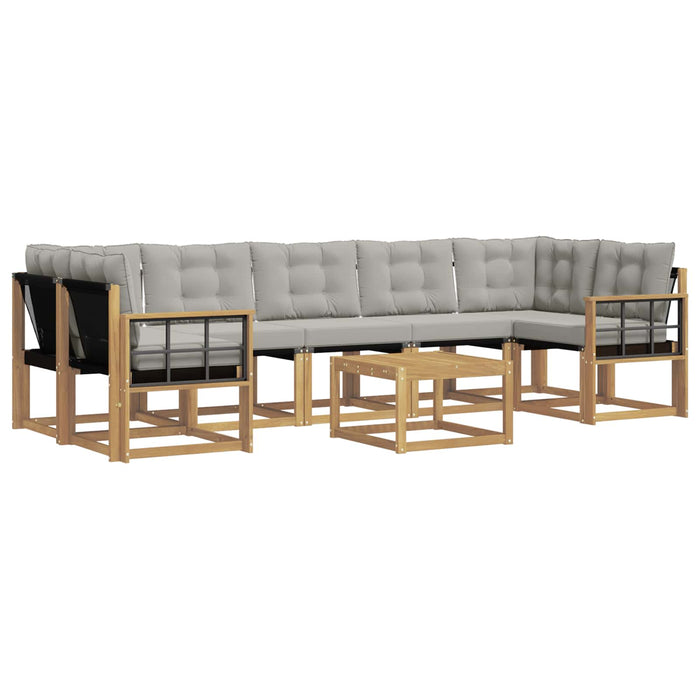 Set de canapele de exterior cu pernă 8 pcs Alb și gri deschis WALTI
