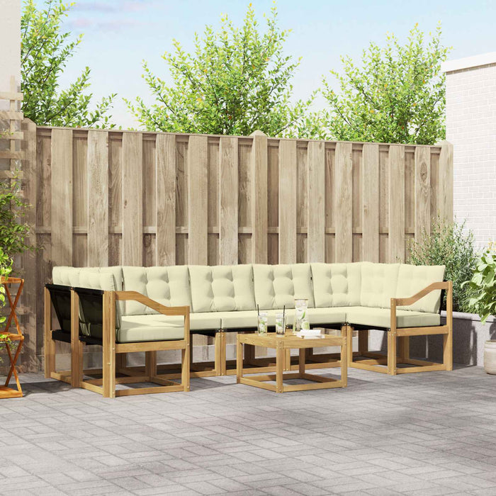 Set de canapele de exterior cu pernă 8 pcs Alb și crem - WALTI WALTI