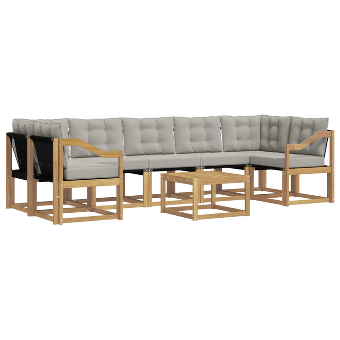 Set de canapele de exterior cu pernă 8 pcs Alb și gri deschis WALTI