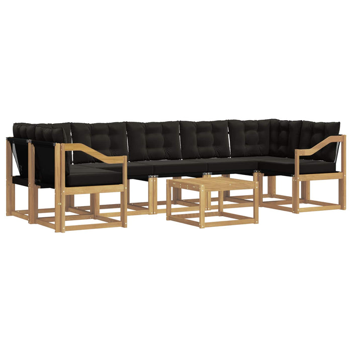Set de canapele de exterior cu pernă 8 pcs Alb și negru WALTI