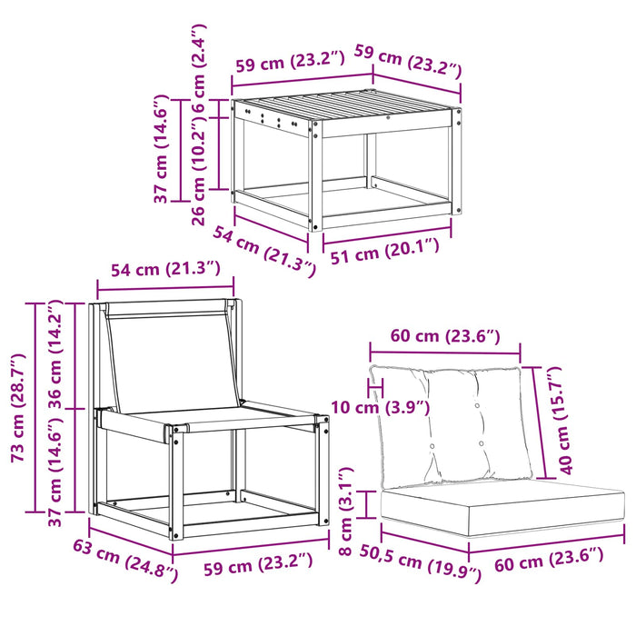 Set de canapele de exterior cu pernă 9 pcs Alb și crem WALTI
