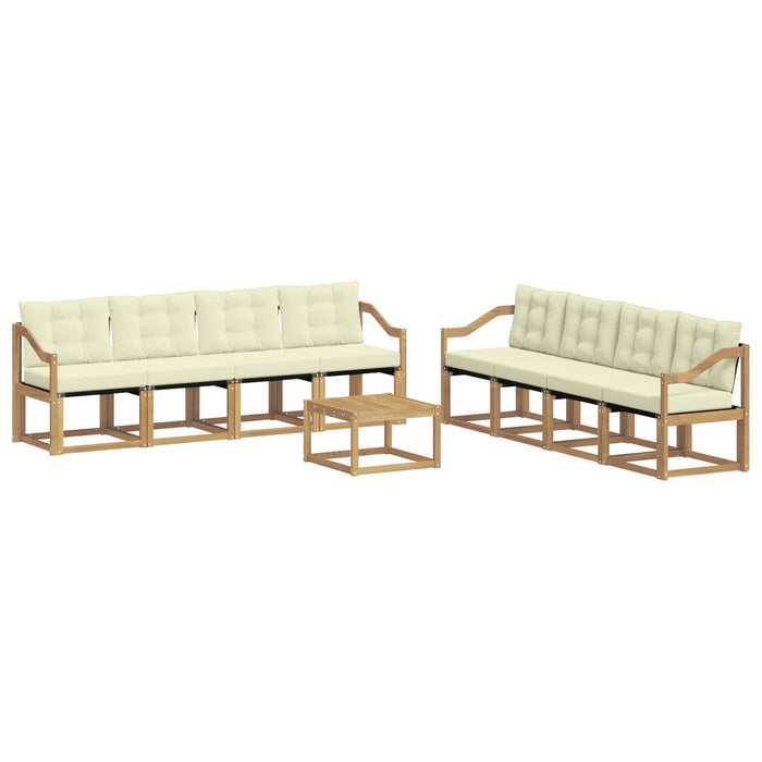 Set de canapele de exterior cu pernă 9 pcs Alb și crem WALTI