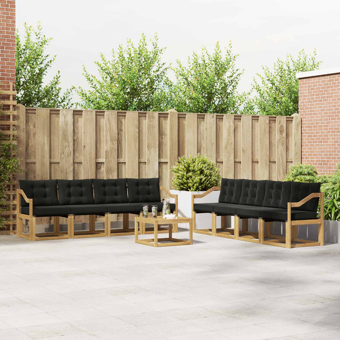Set de canapele de exterior cu pernă 9 pcs Alb și negru WALTI