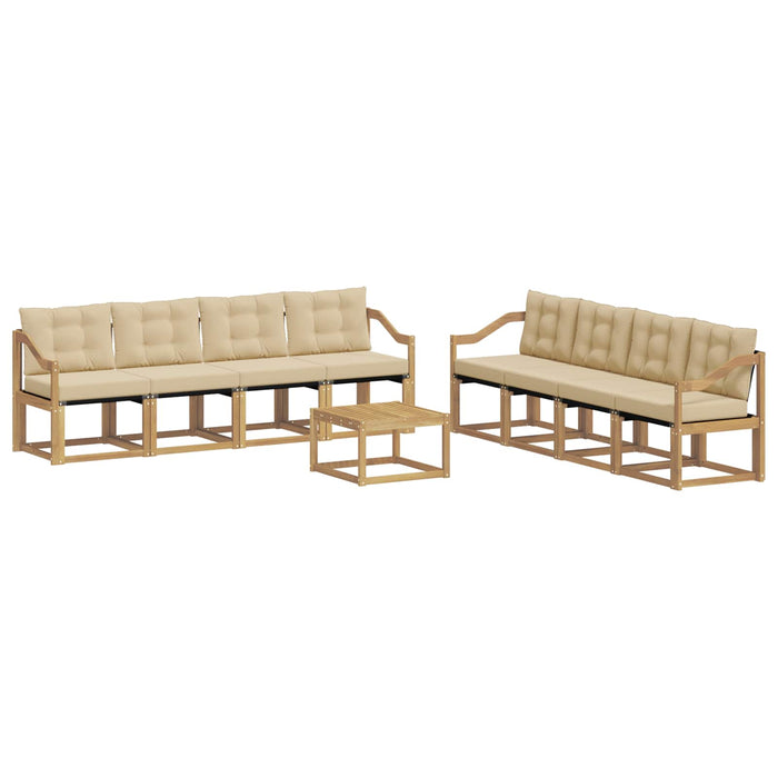 Set de canapele de exterior cu pernă 9 pcs Alb și Bej WALTI