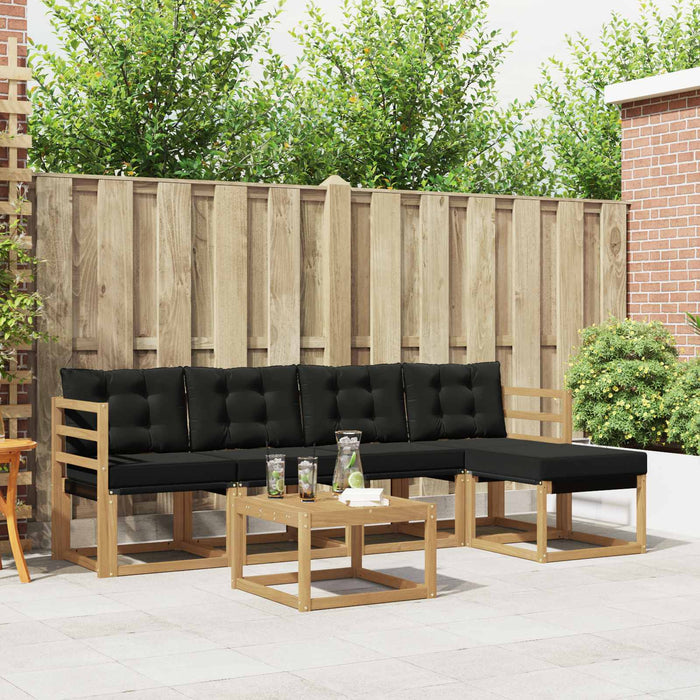Set de canapele de exterior cu pernă 6 pcs Alb și negru WALTI
