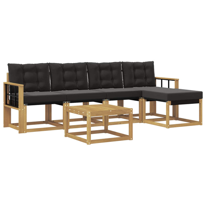 Set de canapele de exterior cu pernă 6 pcs Alb și negru WALTI