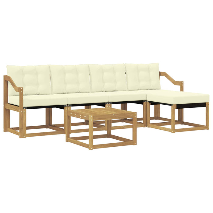 Set de canapele de exterior cu pernă 6 pcs Alb și crem WALTI
