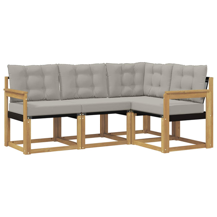 Set de canapele de exterior cu pernă 4 pcs Alb și gri deschis WALTI
