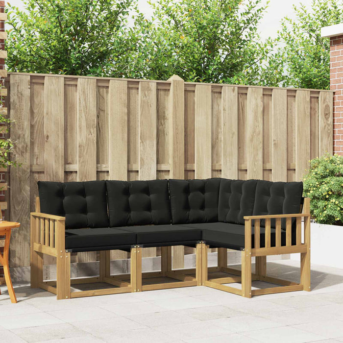 Set de canapele de exterior cu pernă 4 pcs Alb și negru WALTI
