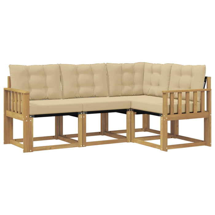 Set de canapele de exterior cu pernă 4 pcs Alb și Bej WALTI