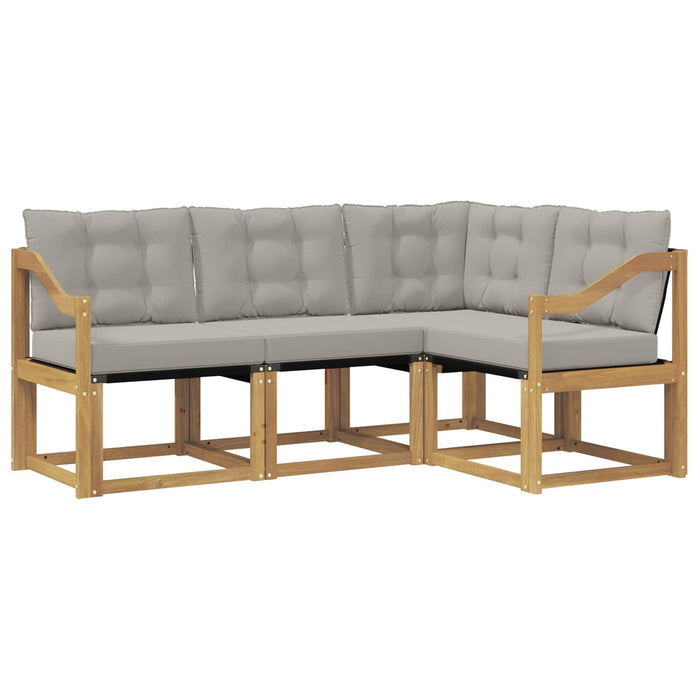 Set de canapele de exterior cu pernă 4 pcs Alb și gri deschis WALTI