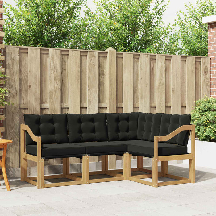 Set de canapele de exterior cu pernă 4 pcs Alb și negru WALTI