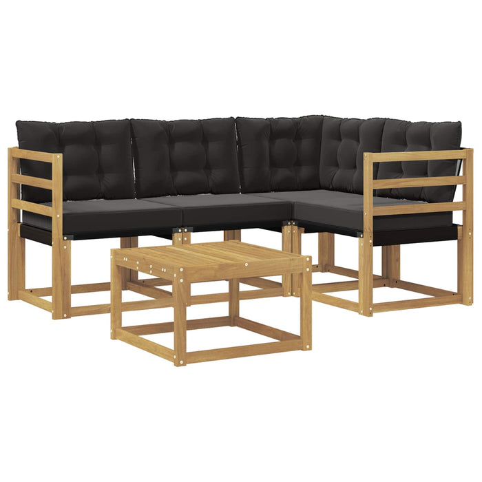Set de canapele de exterior cu pernă 5 pcs Alb și negru WALTI