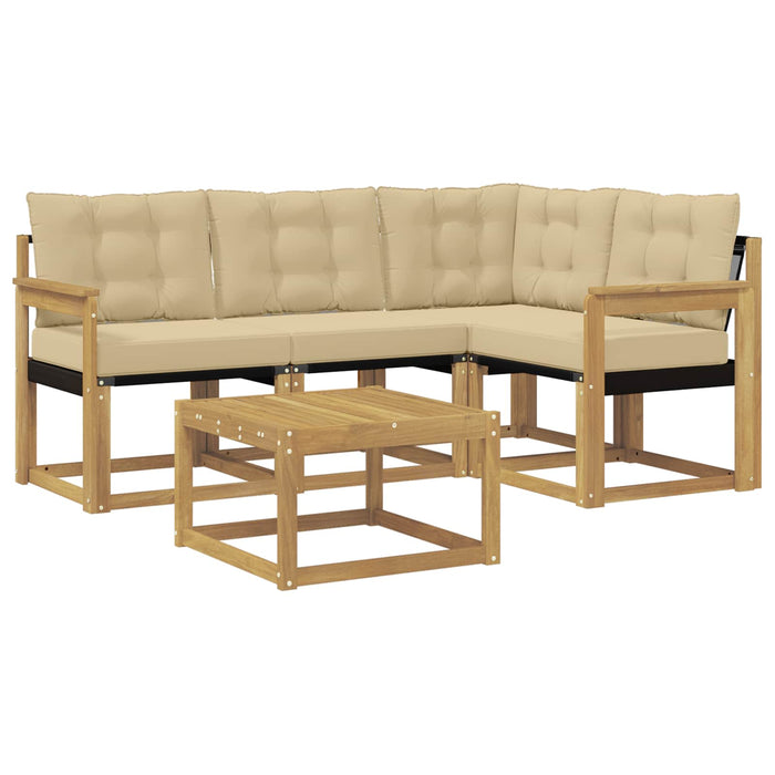 Set de canapele de exterior cu pernă 5 pcs Alb și Bej WALTI