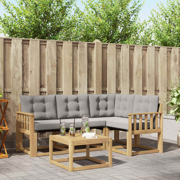 Set de canapele de exterior cu pernă 5 pcs Alb și gri deschis WALTI