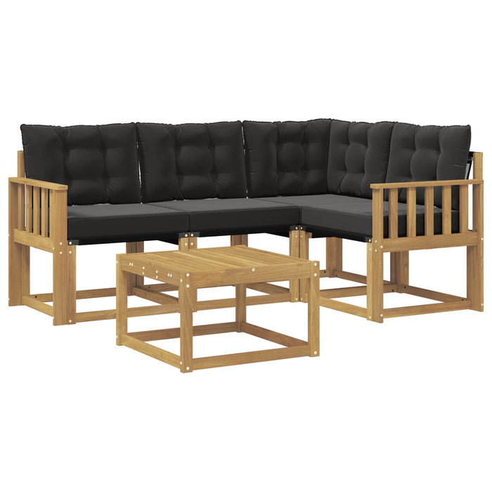 Set de canapele de exterior cu pernă 5 pcs Alb și negru WALTI