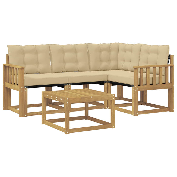 Set de canapele de exterior cu pernă 5 pcs Alb și Bej WALTI
