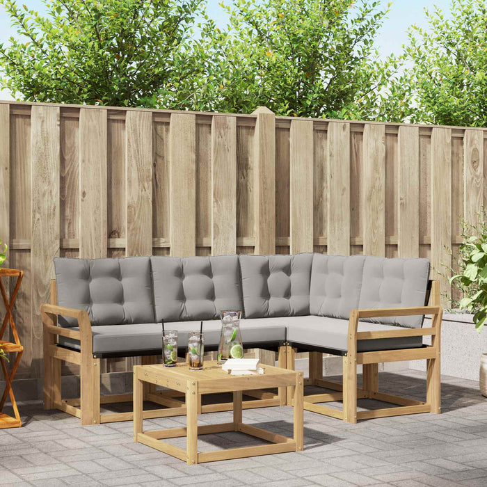 Set de canapele de exterior cu pernă 5 pcs Alb și gri deschis WALTI