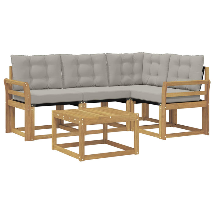 Set de canapele de exterior cu pernă 5 pcs Alb și gri deschis WALTI