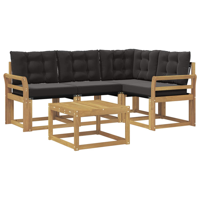 Set de canapele de exterior cu pernă 5 pcs Alb și negru WALTI