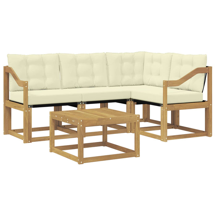 Set de canapele de exterior cu pernă 5 pcs Alb și crem WALTI