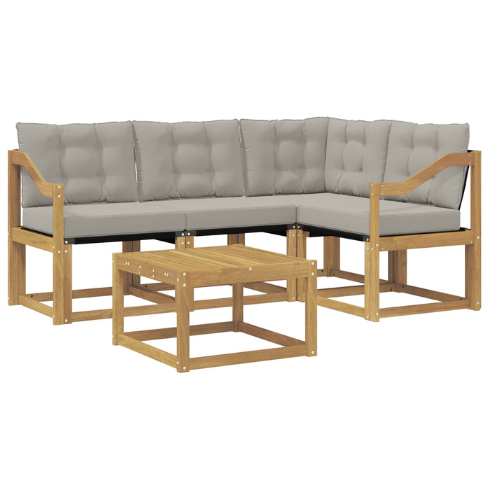 Set de canapele de exterior cu pernă 5 pcs Alb și gri deschis WALTI