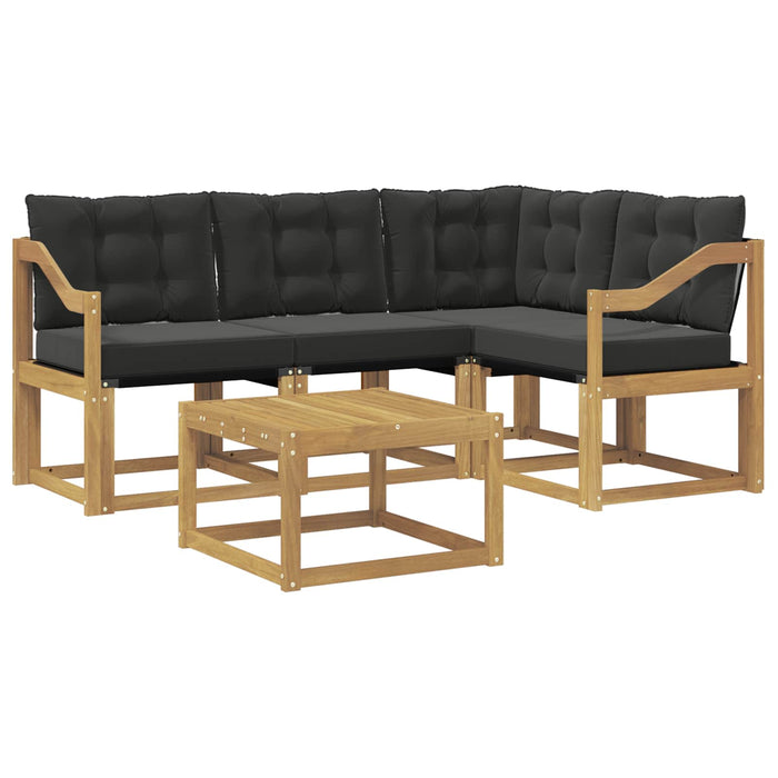 Set de canapele de exterior cu pernă 5 pcs Alb și negru WALTI